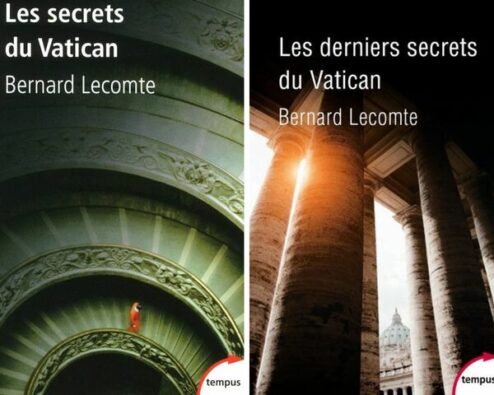 couvertures des ouvrages de Bernard Lecomte sur les secrets du vatican