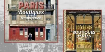 couvertures des livres de parigramme consacrés aux boutiques parisiennes d'antan