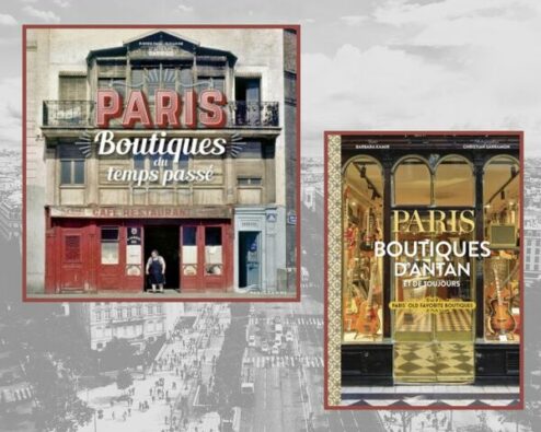 couvertures des livres de parigramme consacrés aux boutiques parisiennes d'antan
