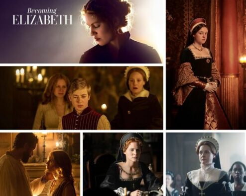 différentes scènes de la série becoming Elizabeth