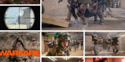 différentes scènes du film Warfare 2025