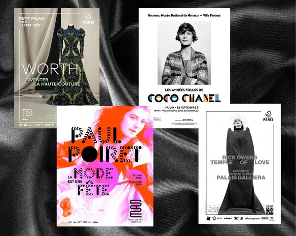 affiche de 4 expositions consacrées à la mode