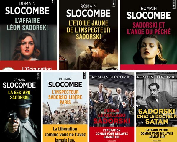 couvertures des romans composant la saga Sadorski de Romain Slocombe