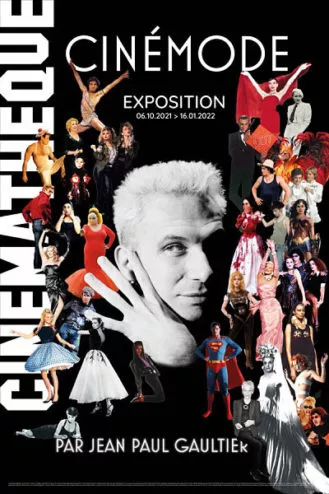 affiche de l'exposition Cinémode de Jean-Paul gaultier à la Cinémathèque