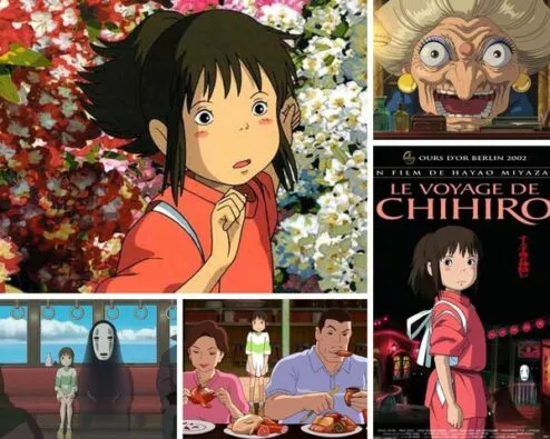 photos extraites du film d'animation japonais Le voyage de chihiro