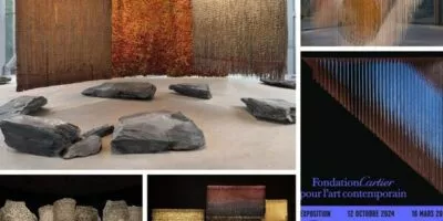 différentes vues de l'expo Olga de Amaral à la fondation Cartier