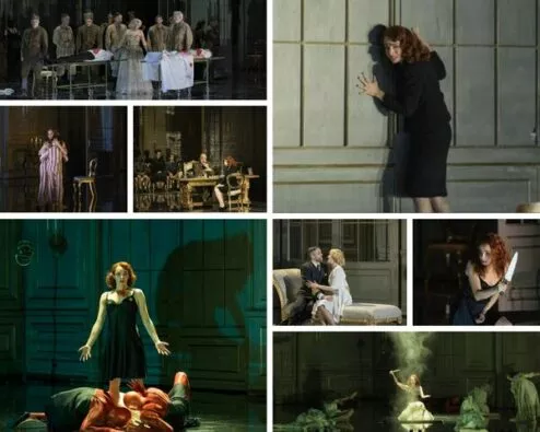 différentes scènes de l'opéra Médée mis en scène par David McVicar
