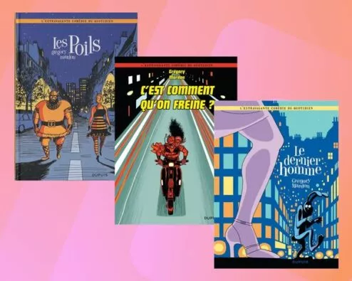 couvertures des trois tomes de la série BD l'extravagante comédie du quotidien