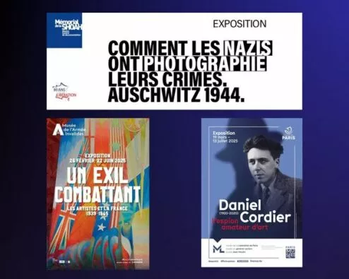 affiches de 3 expos consacrées au geste artistique contre le nazisme